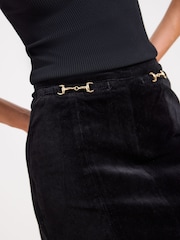 Lipsy Black Cord Mini Snaffle Trim Skirt - Image 3 of 4