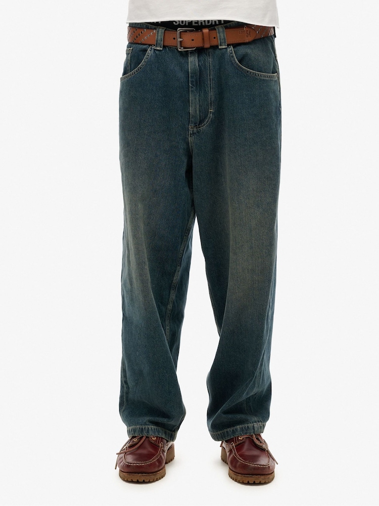 Superdry Blue Light Cult Mid Rise Baggy Jeans - Image 3 of 4