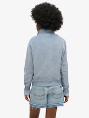 Blauw - Superdry Velour Half Zip Jumper - Image 2 of 6