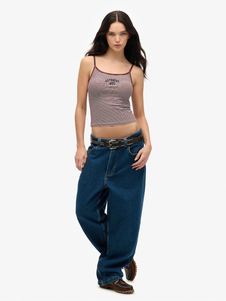 Superdry Red 100% Cotton Athletic Essentials Cami Top - Image 3 of 3