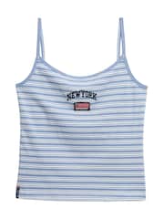 Superdry Light Blue 100% Cotton Athletic Essentials Cami Top - Image 5 of 6