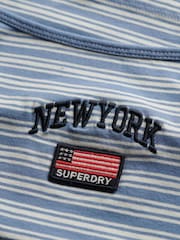 Superdry Light Blue 100% Cotton Athletic Essentials Cami Top - Image 6 of 6