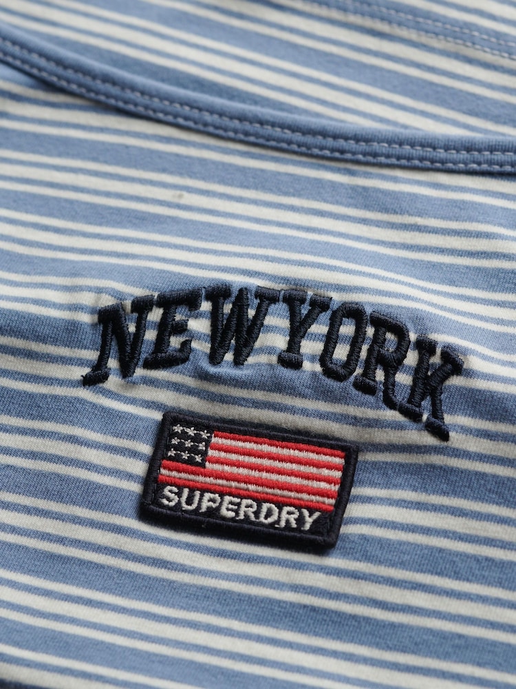Superdry Light Blue 100% Cotton Athletic Essentials Cami Top - Image 6 of 6