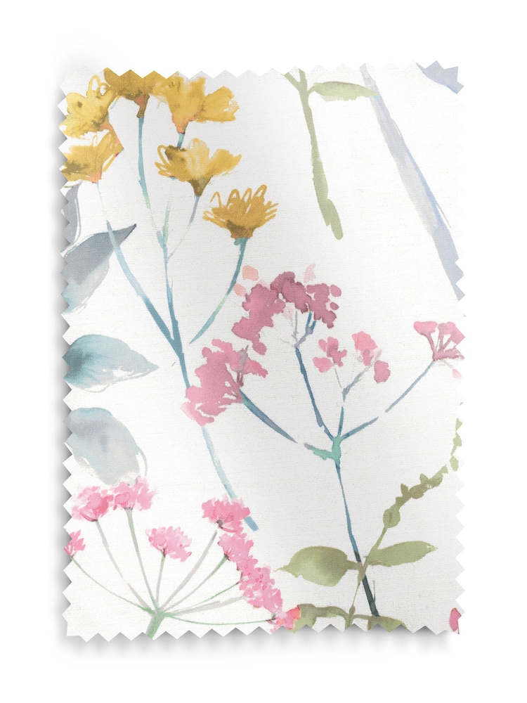 Pink Isla Floral Print Upholstery Swatch - Image 1 of 1