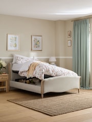 Laura Ashley Natural Sarsden Wooden And Upholstery Ottoman Storage Bed Bed - Image 2 of 6
