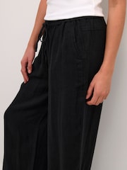 Cream Comfortable Black 100% Linen Trousers - Image 4 of 6