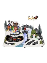 Lumineo LED Moving Village Scene With Santa Clause Christmas Decorations - Image 2 of 3