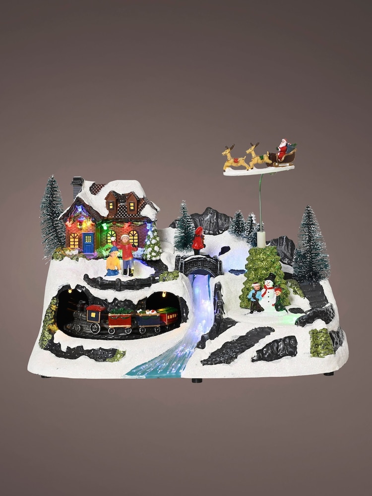 Lumineo LED Moving Village Scene With Santa Clause Christmas Decorations - Image 3 of 3