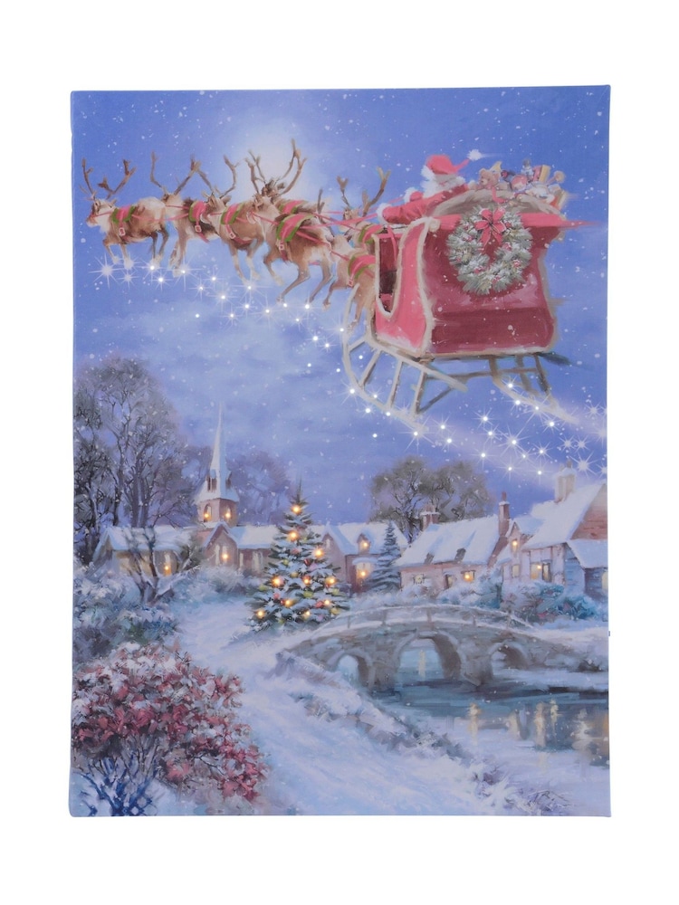 Lumineo Santas Sleigh LED Christmas Wall Art - Image 2 of 2 Lumineo Santas Sleigh LED Christmas Wall Art - Image 2 of 2