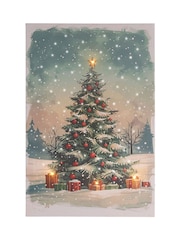 Lumineo Green Snowy Christmas Tree LED Wall Art - Image 2 of 2