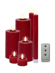 Lumineo Red Set of 7 LED Candles - Image 2 of 3
