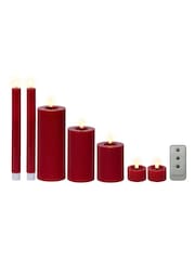 Lumineo Red Set of 7 LED Candles - Image 3 of 3