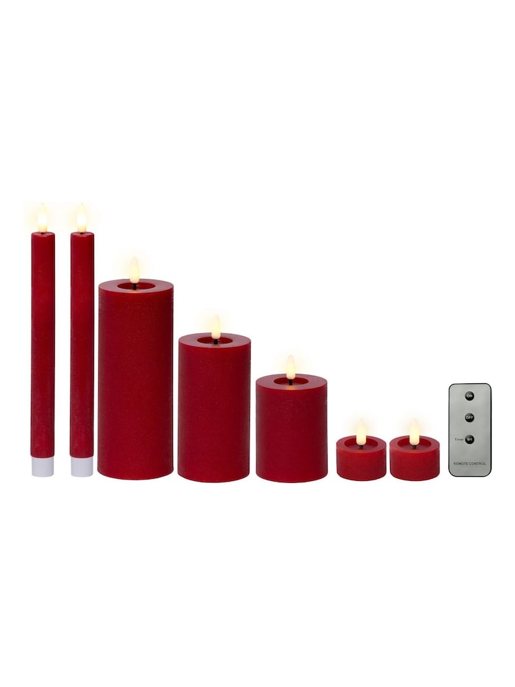 Lumineo Red Set of 7 LED Candles - Image 3 of 3