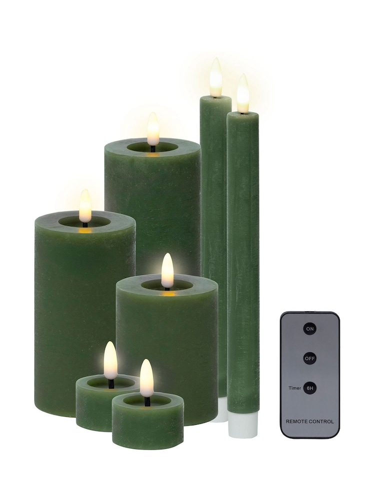 Lumineo Green Set of 7 LED Candles - Image 2 of 3 Lumineo Green Set of 7 LED Candles - Image 2 of 3