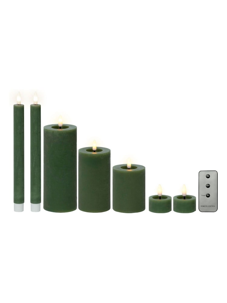 Lumineo Green Set of 7 LED Candles - Image 3 of 3 Lumineo Green Set of 7 LED Candles - Image 3 of 3