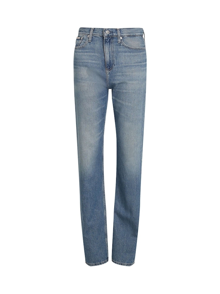 Calvin Klein Blue High Rise Straight Jeans - Image 5 of 6