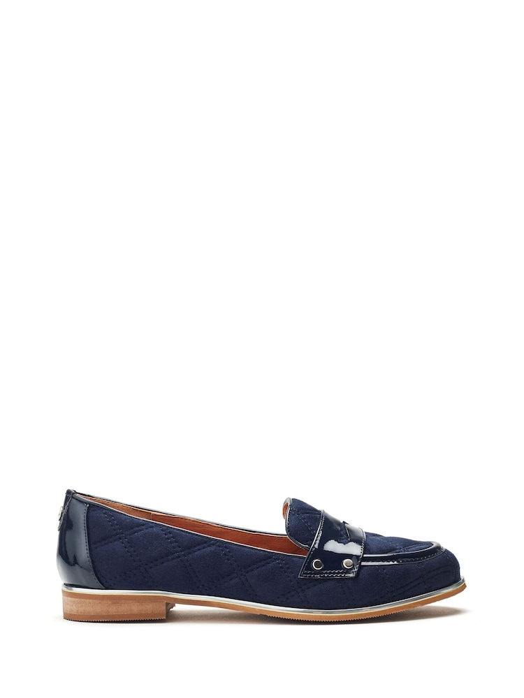 Moda in Pelle Animal Fiorela Quilted Smart Comfort Loafers With Saddle Detail - Image 1 of 4