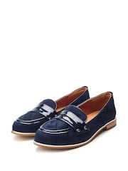Moda in Pelle Animal Fiorela Quilted Smart Comfort Loafers With Saddle Detail - Image 2 of 4