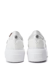 Moda in Pelle Clove Leopard Print Buckle Wedge Leather White Trainers - Image 4 of 4