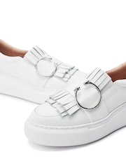 Bela - Moda in Pelle Clove Leopard Print Buckle Wedge Leather White Trainers - Slika 5 iz 5