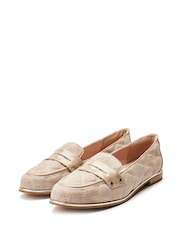 Moda in Pelle Animal Fiorela Quilted Smart Comfort Loafers With Saddle Detail - Image 3 of 4