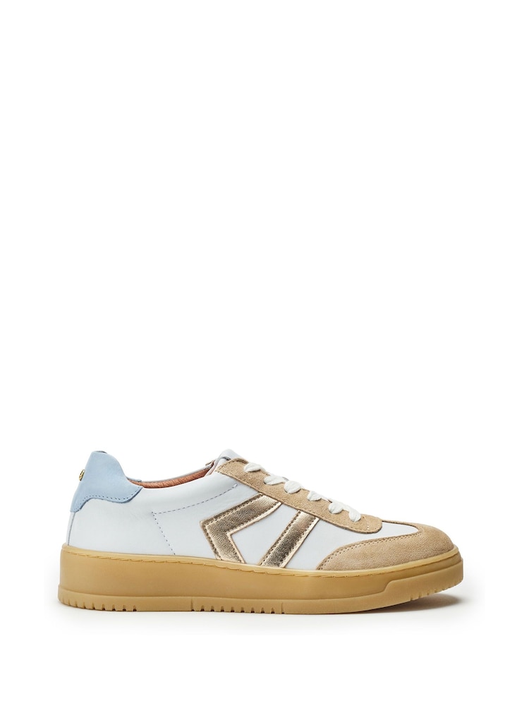 Moda in Pelle Bramble Stylish Angled Panel Leather Trainers - Image 2 of 5