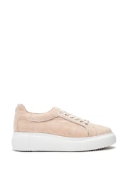 Naravni - Moda in Pelle Bellis Scallop Detail Lace-Up Wedge Trainers - Slika 2 iz 5