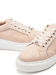 Naravni - Moda in Pelle Bellis Scallop Detail Lace-Up Wedge Trainers - Slika 5 iz 5