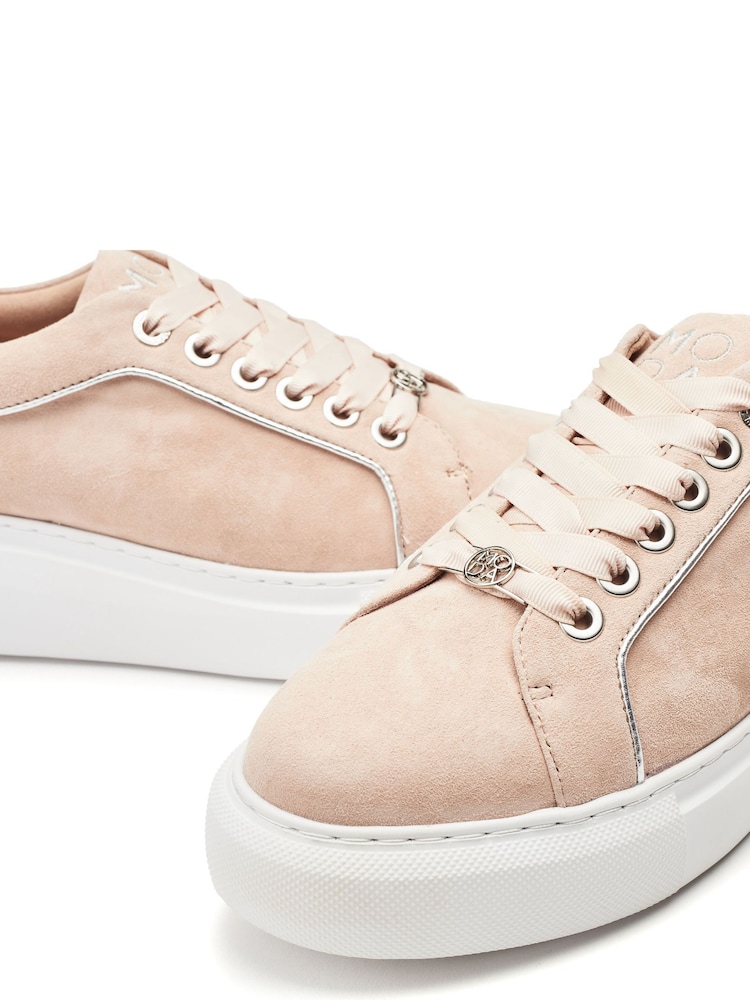 Naravni - Moda in Pelle Bellis Scallop Detail Lace-Up Wedge Trainers - Slika 5 iz 5