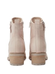 Moda in Pelle Onika Rouched Leather Nude Ankle Boots - Image 4 of 5
