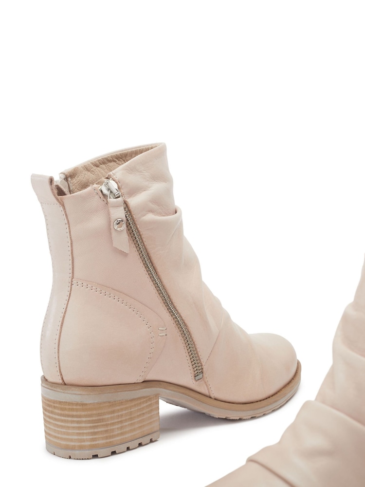 Moda in Pelle Onika Rouched Leather Nude Ankle Boots - Image 5 of 5 Moda in Pelle Onika Rouched Leather Nude Ankle Boots - Image 5 of 5