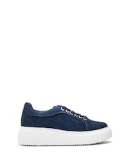 modra - Moda in Pelle Bellis Scallop Detail Lace-Up Wedge Trainers - Slika 2 iz 4