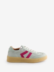 zelena - Moda in Pelle Bramble Stylish Angled Panel Leather White Trainers - Slika 1 iz 1