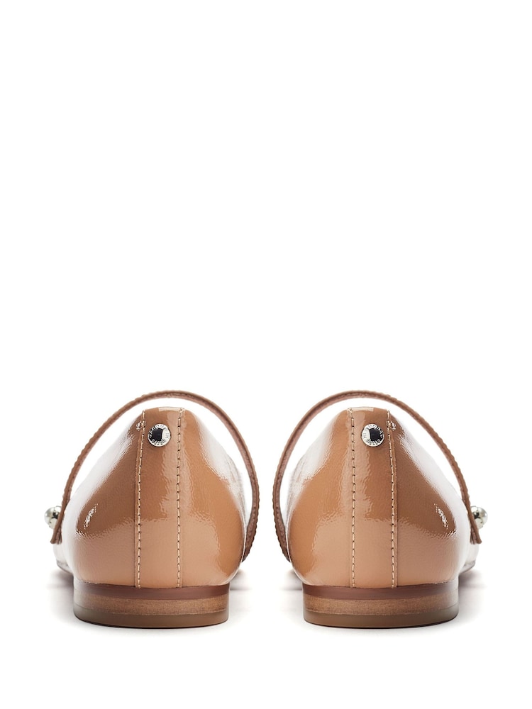 Moda in Pelle Flower Mary Jane Comfort Flat With Pointed Toe And Pearl Detail Shoes - Image 4 of 4