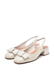 Moda in Pelle Ellm Bow Sling Back Court Black Heels - Image 2 of 4