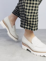 Moda in Pelle Ebonee Cleated Wedge Leather Loafers Featuring Snaffle Trim - Image 1 of 4