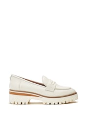 Moda in Pelle Ebonee Cleated Wedge Leather Loafers Featuring Snaffle Trim - Image 2 of 4