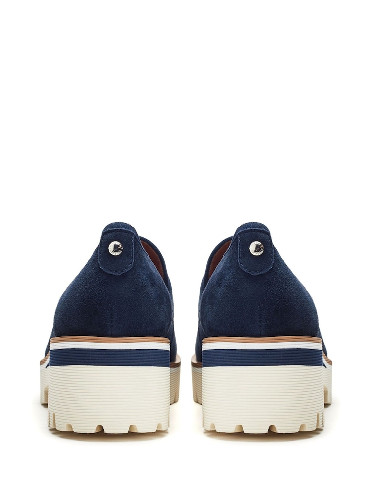 Moda in Pelle Ebonee Cleated Wedge Leather Loafers Featuring Snaffle Trim - Image 4 of 4