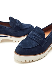 Moda in Pelle Ebonee Cleated Wedge Leather Loafers Featuring Snaffle Trim - Image 5 of 5