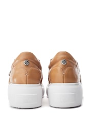 Moda in Pelle Clove Leopard Print Buckle Wedge Leather White Trainers - Image 3 of 4