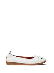 Moda in Pelle Echium Slip-On Leather Flat With Twisted Knot Detail Shoes - Image 1 of 4