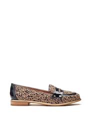 Moda in Pelle Animal Fiorela Quilted Smart Comfort Loafers With Saddle Detail - Image 2 of 4