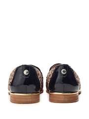Moda in Pelle Animal Fiorela Quilted Smart Comfort Loafers With Saddle Detail - Image 4 of 4