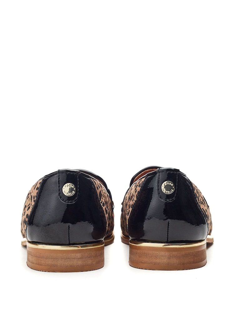 Moda in Pelle Animal Fiorela Quilted Smart Comfort Loafers With Saddle Detail - Image 4 of 4