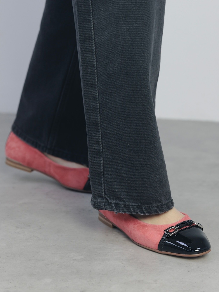 Moda in Pelle Fegra Snaffle Trim Square Toe Comfort Ballerinas - Image 1 of 4