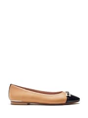 Moda in Pelle Fegra Snaffle Trim Square Toe Comfort Ballerinas - Image 1 of 4