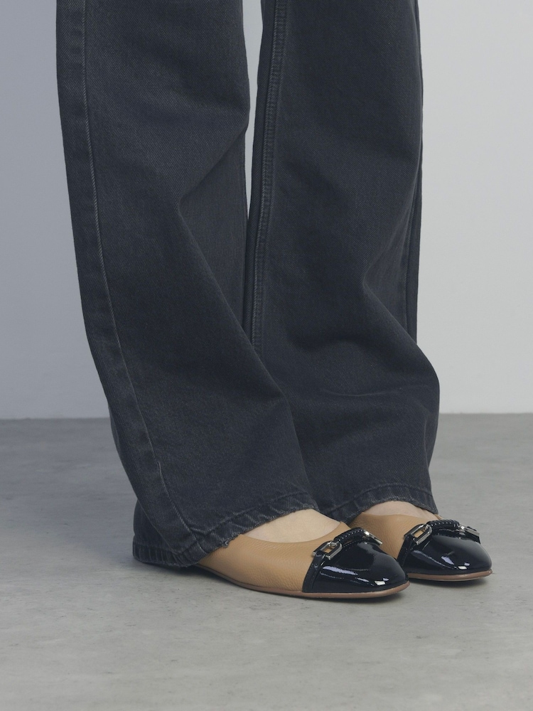 Moda in Pelle Fegra Snaffle Trim Square Toe Comfort Ballerinas - Image 1 of 4