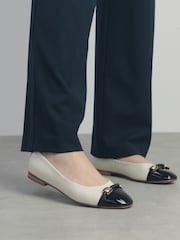 Moda in Pelle Fegra Snaffle Trim Square Toe Comfort Ballerinas - Image 1 of 4