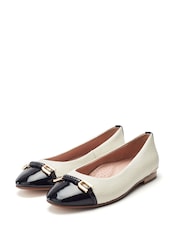 Moda in Pelle Fegra Snaffle Trim Square Toe Comfort Ballerinas - Image 2 of 4