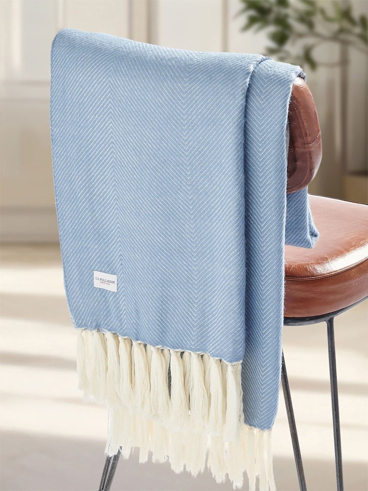 U.S. Polo Assn. Troposphere Luxury Herringbone Throw - Image 1 of 6